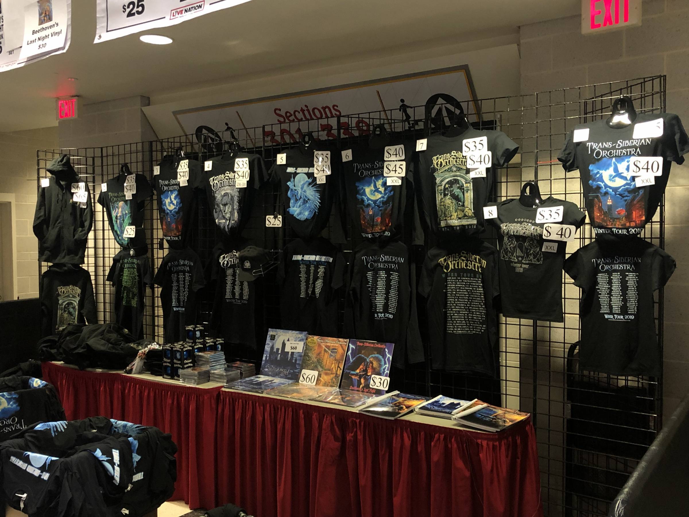 Merchandise Booth at Trans-Siberian Orchestra