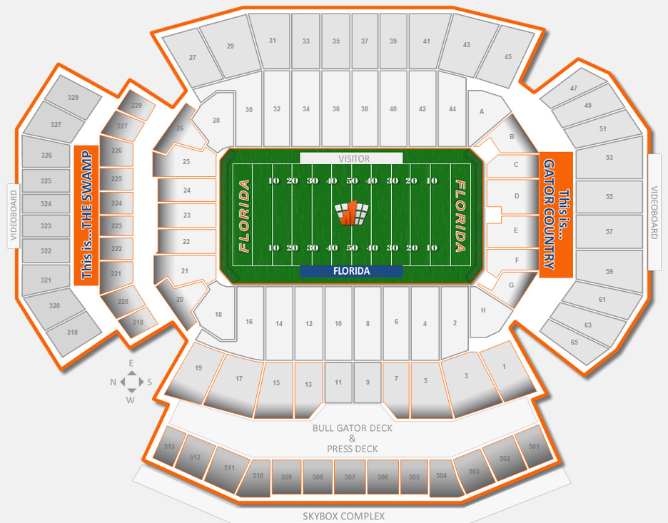 Ben Hill Griffin Stadium Seating Chart With Seat Numbers