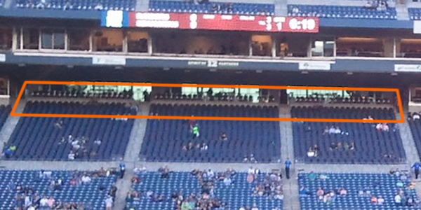 Covered seating on the Club Level at CenturyLink Field