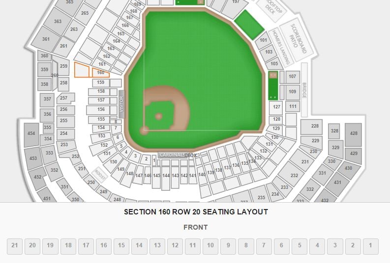 Busch Stadium Seating Chart With Rows And Seat Numbers