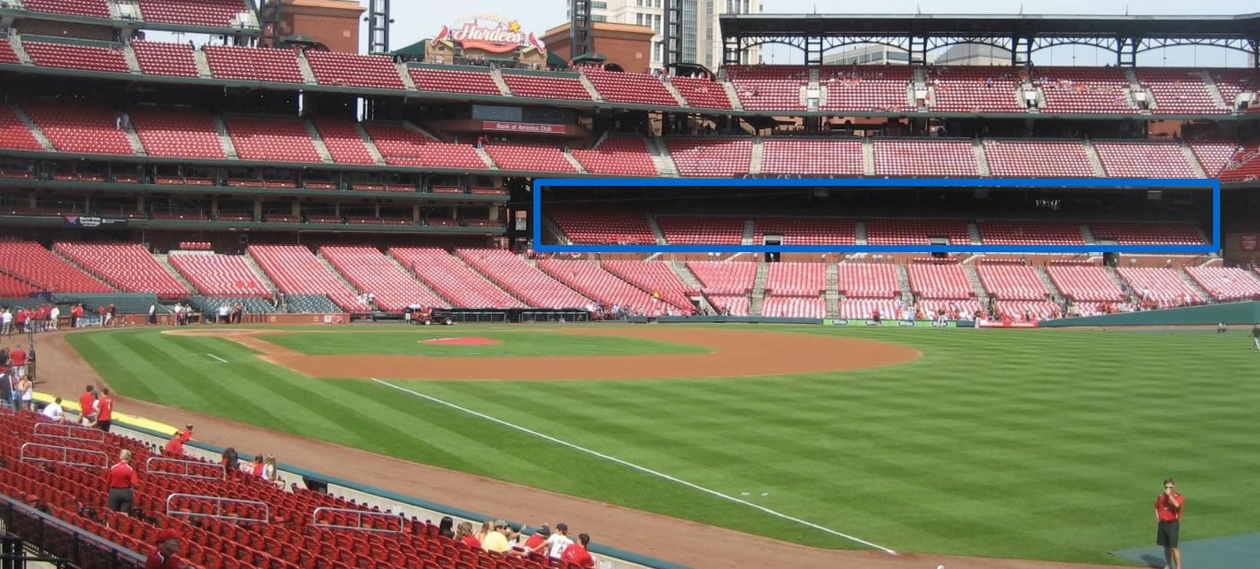 Third base side shade at Busch Stadium