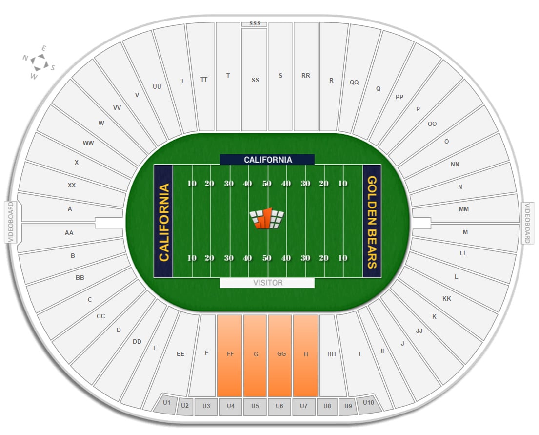 California Memorial Stadium Interactive Seating Chart