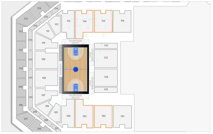 Handicap accessible seating sections at the Carrier Dome