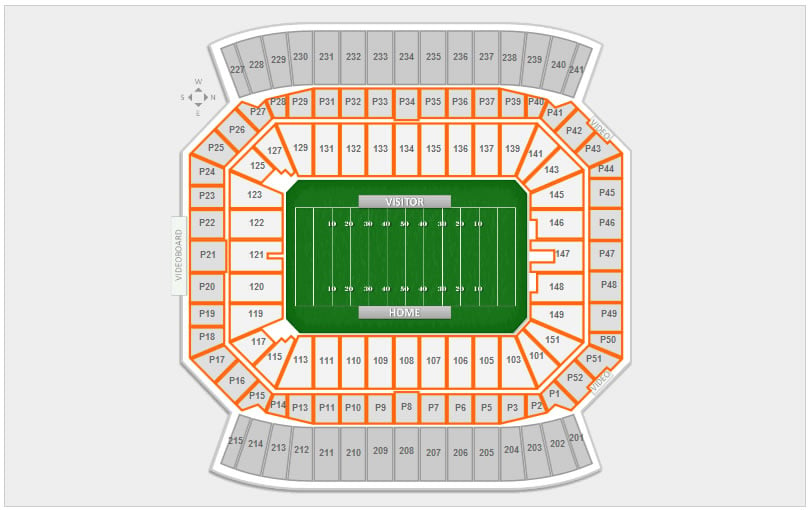 Chairback seating locations at Cirtrus Bowl Stadium