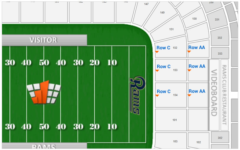 Edward Jones Dome Seating Row Layout