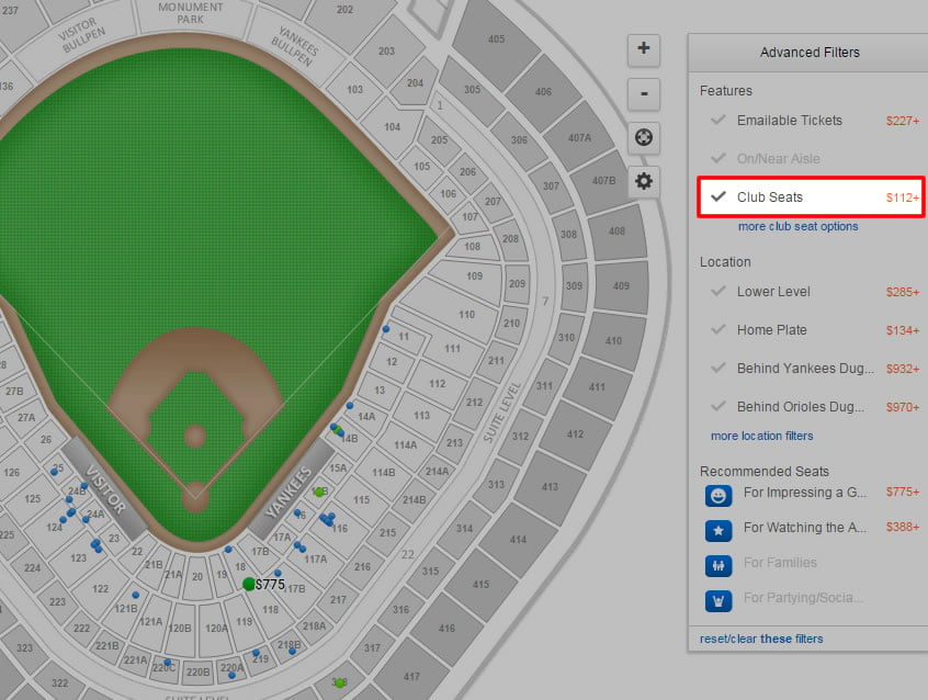 Searching for Club Seats at Yankee Stadium