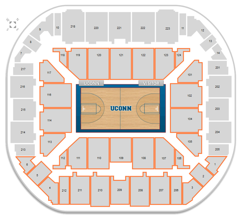 Uconn Huskies Gampel Pavilion Seating Chart