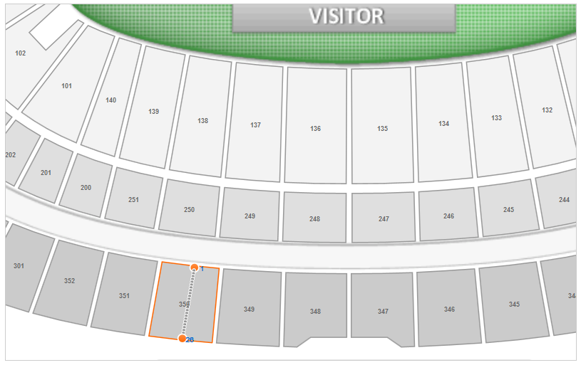 Seating Row Layout in Section 350 at the Georgia Dome