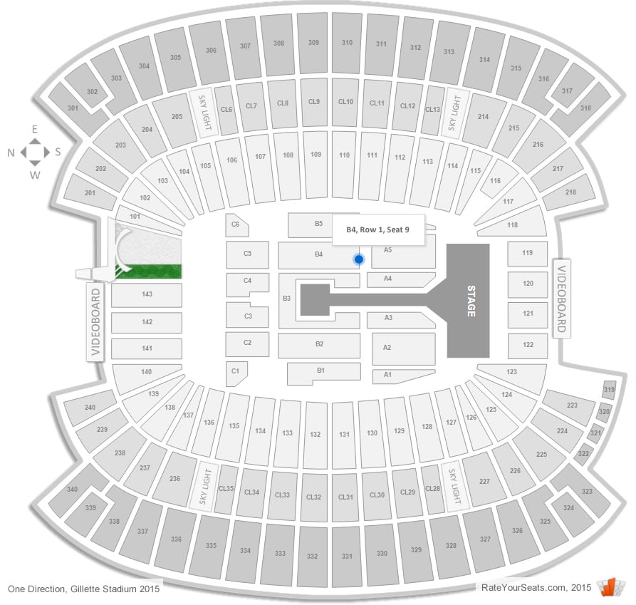 One Direction Gillette Stadium Seating Chart
