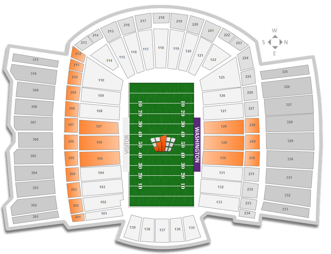 Individual Chairback Seating at Husky Stadium