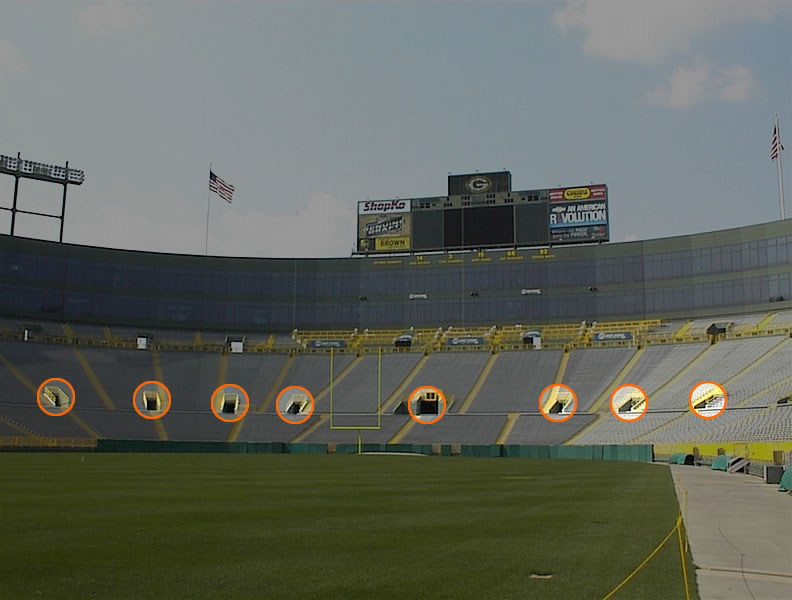 Main Seating Bowl Entry Tunnels at Lambeau Field