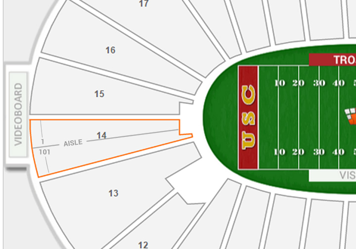 Los Angeles Coliseum Seating Chart With Seat Numbers