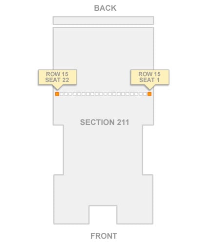 Section 211 Row 15 Seating