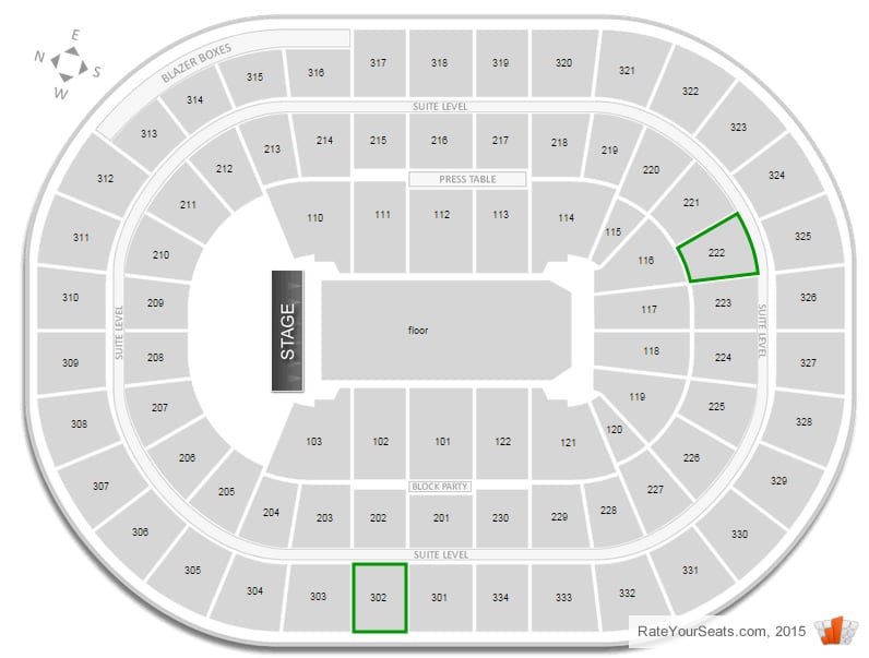 Moda Center Virtual Seating Chart