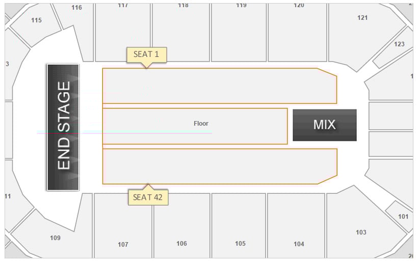 Seat number progression on the floor at MTS Centre