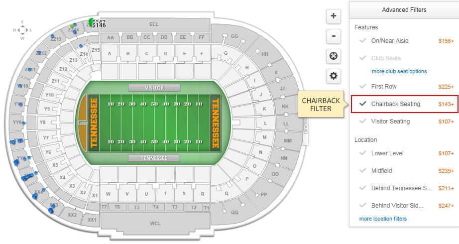 University Of Tennessee Stadium Seating Chart