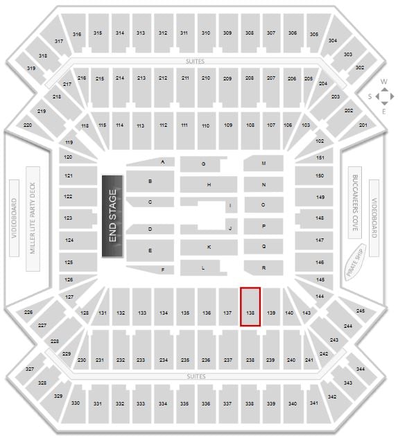 Section 138 at Raymond James Stadium