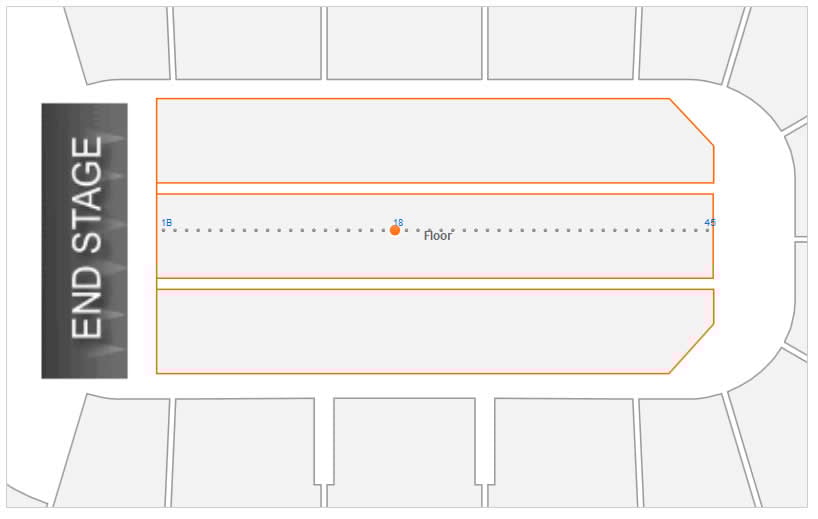 Row 18 Seating Location on the Floor for Concerts at Rogers Arena