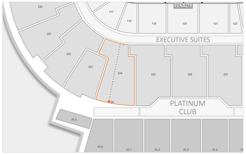 Section 224 Row 24 Seating Location