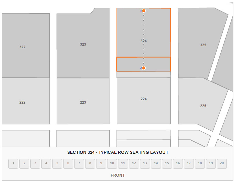 Typical seating layout in Section 324
