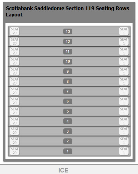 Scotiabank Saddledome Seating Chart With Seat Numbers