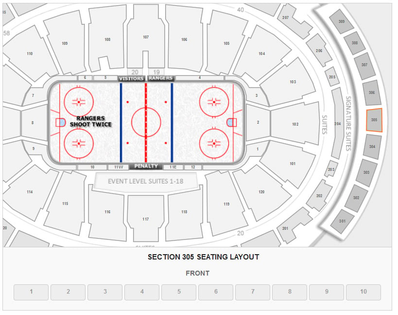 Ny Rangers Square Garden Seating Chart