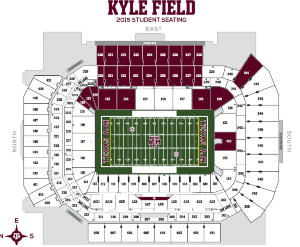 Kyle Field Seating Chart With Seat Numbers