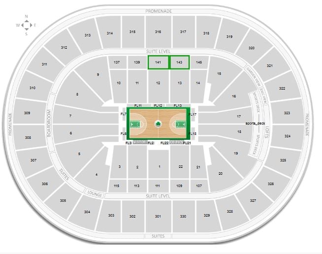 Sections 141 and 143 at TD Garden