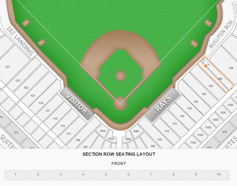 Tropicana Field Seating Chart Row Letters