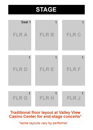 Valley View Casino Seating Chart With Seat Numbers