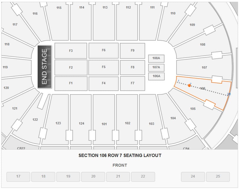 Wells Fargo Center Detailed Seating Chart With Seat Numbers