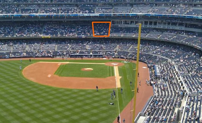 Shaded seating in Section 217 at Yankee Stadium