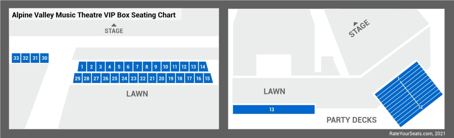 click to enlarge VIP Box Seats Seating Chart