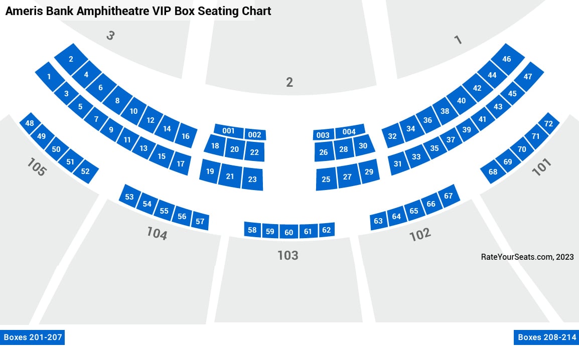 click to enlarge VIP Box Seats Seating Chart