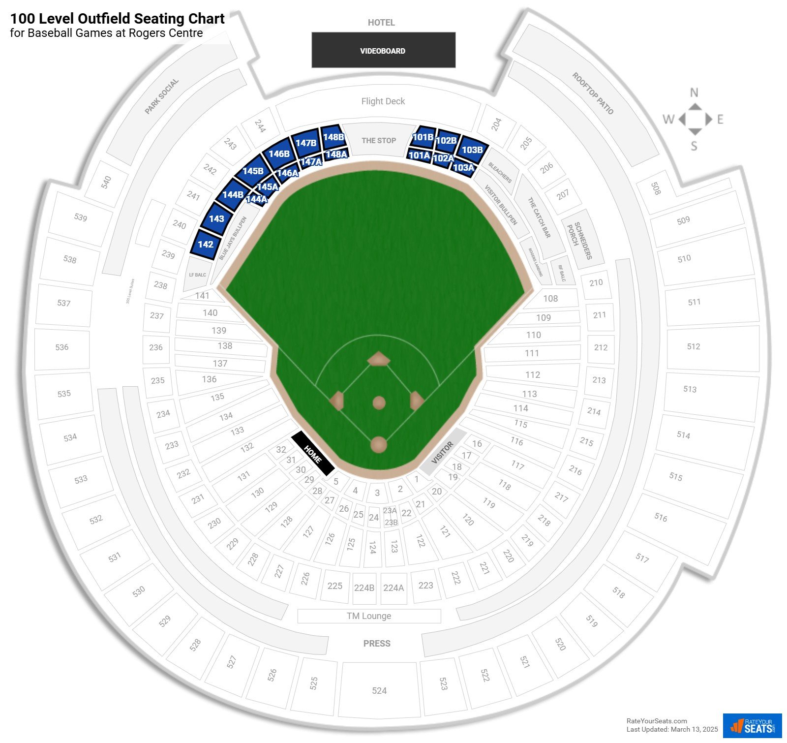 Rogers Centre 100 Level Outfield Rateyourseats Com