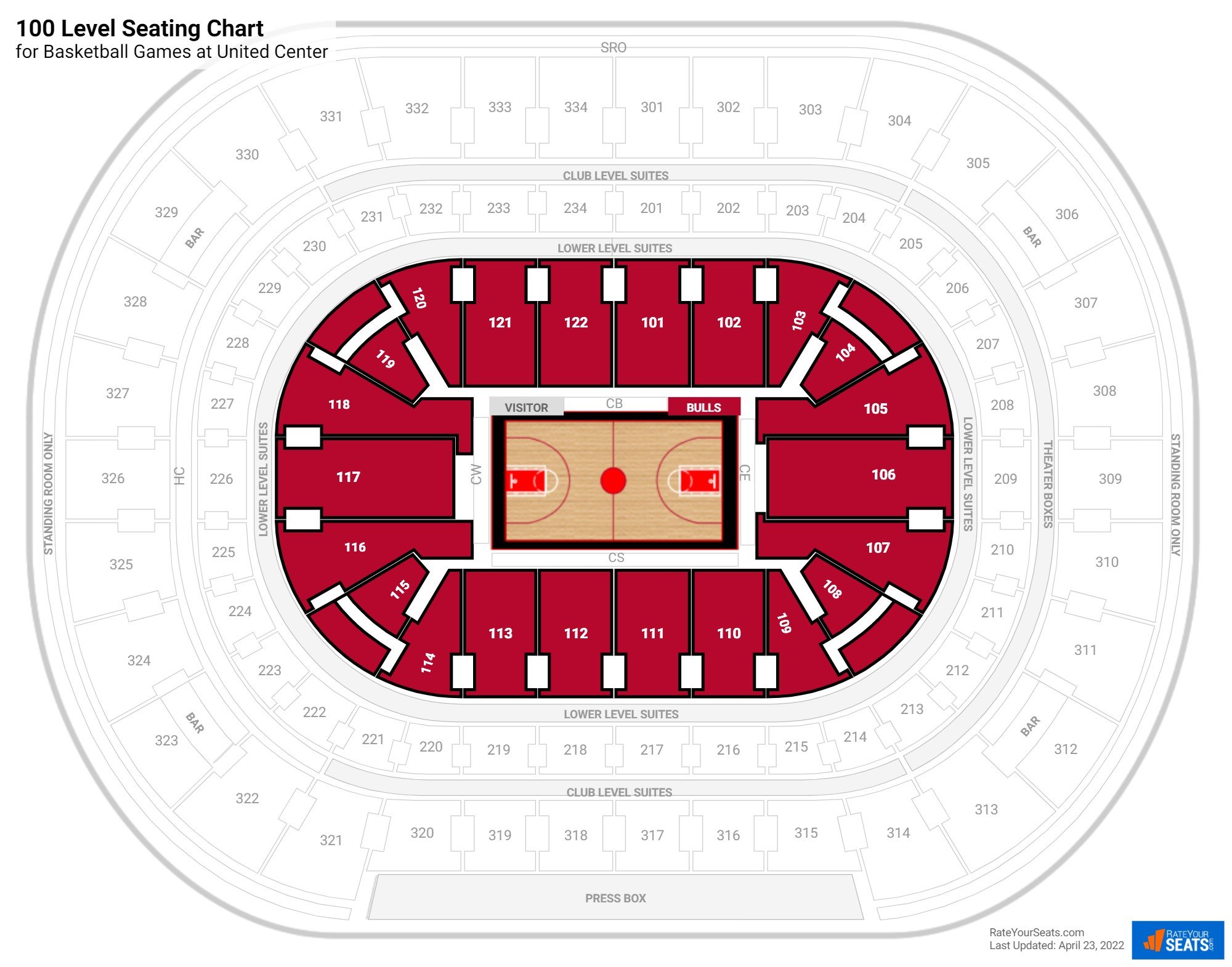 United Center 100 Level Rateyourseats Com