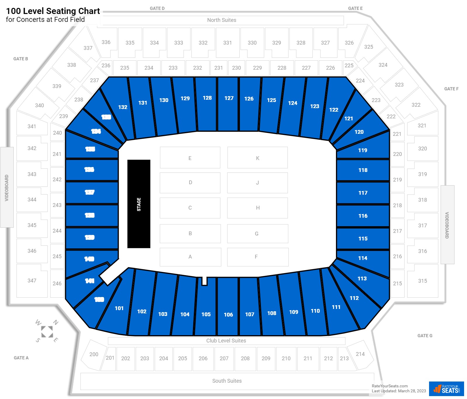 Ford Field 100 Level Rateyourseats Com