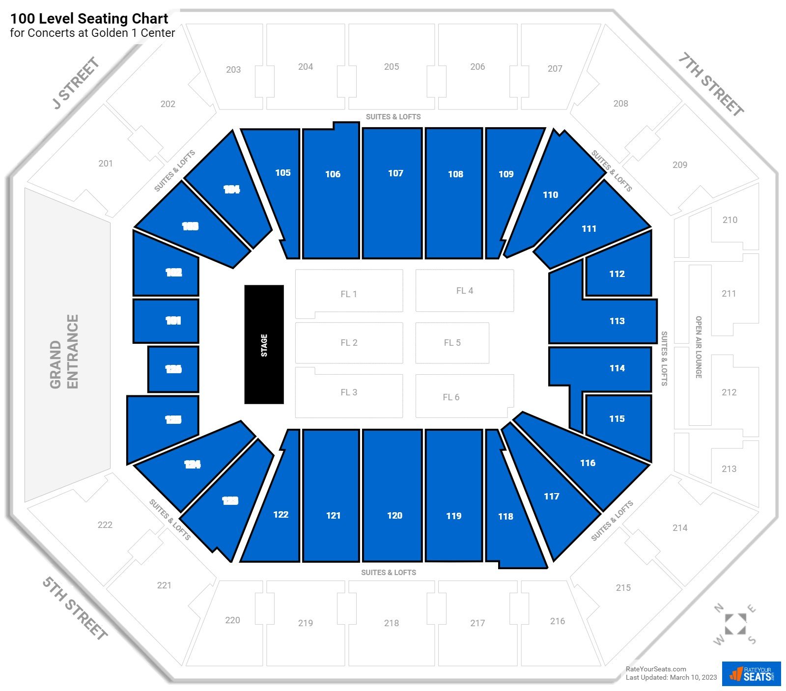 Golden 1 Center 100 Level