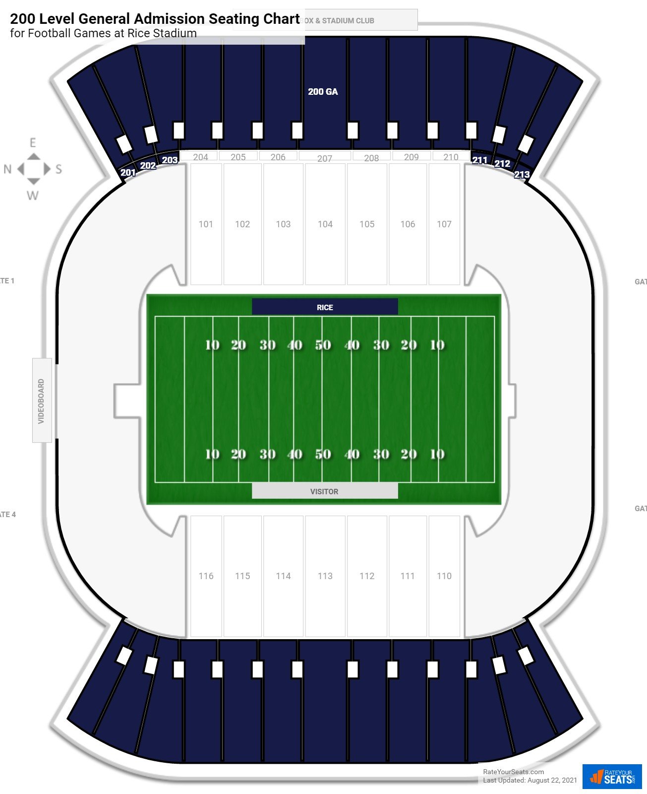 Rice Stadium 200 Level General Admission - RateYourSeats.com