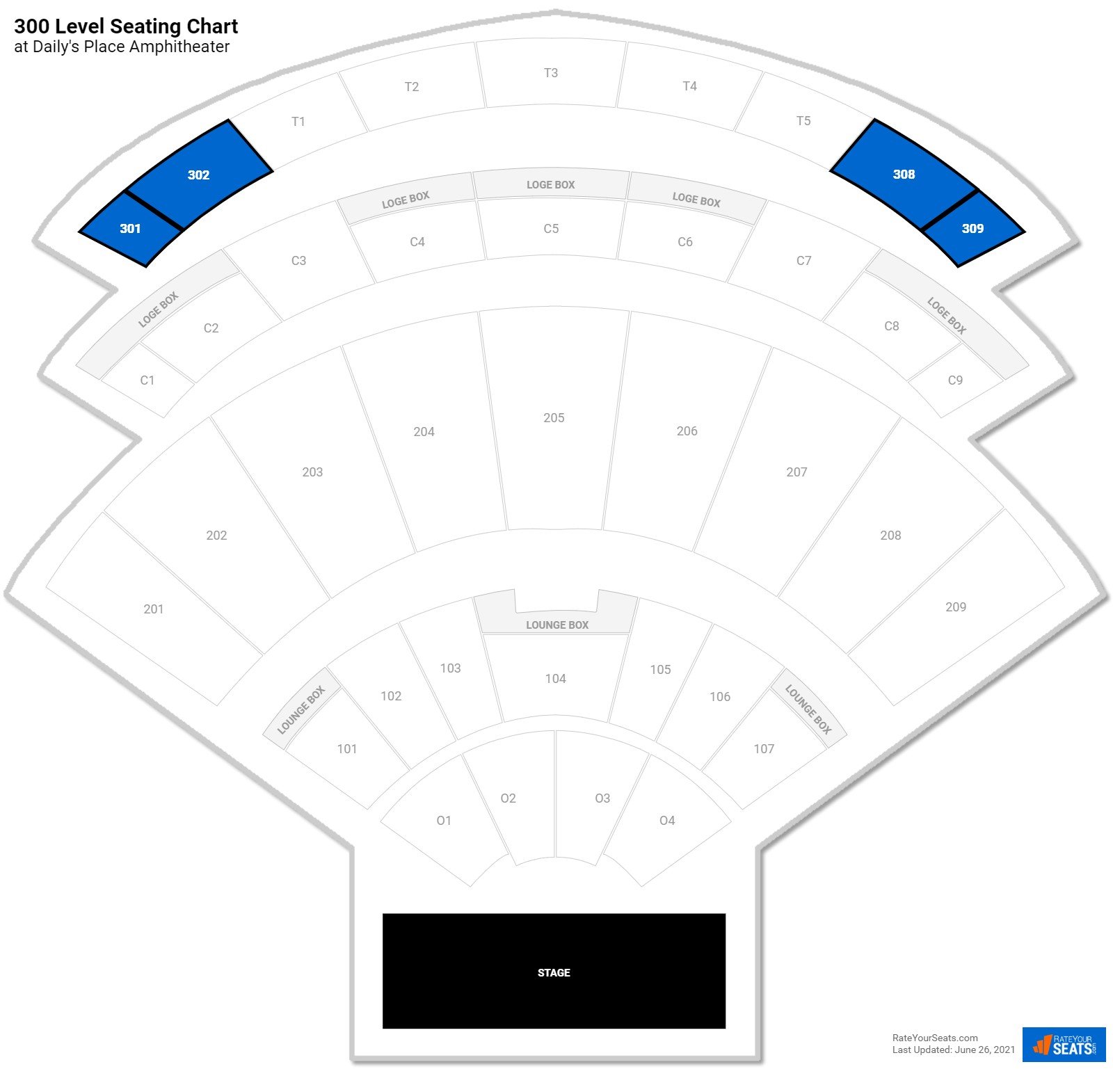 Concert 300 Level Seating Chart at Daily