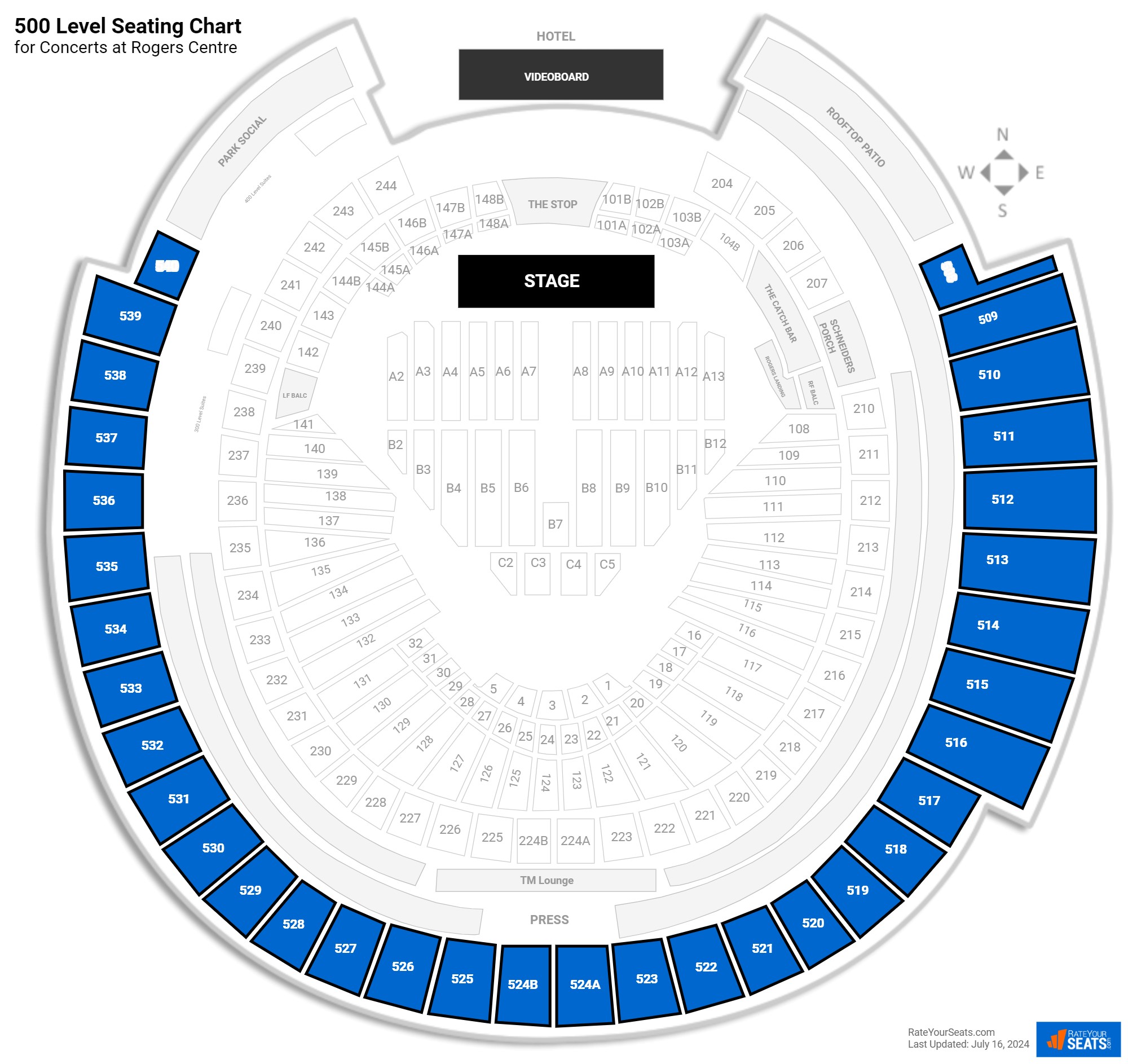 Rogers Centre Seating Charts