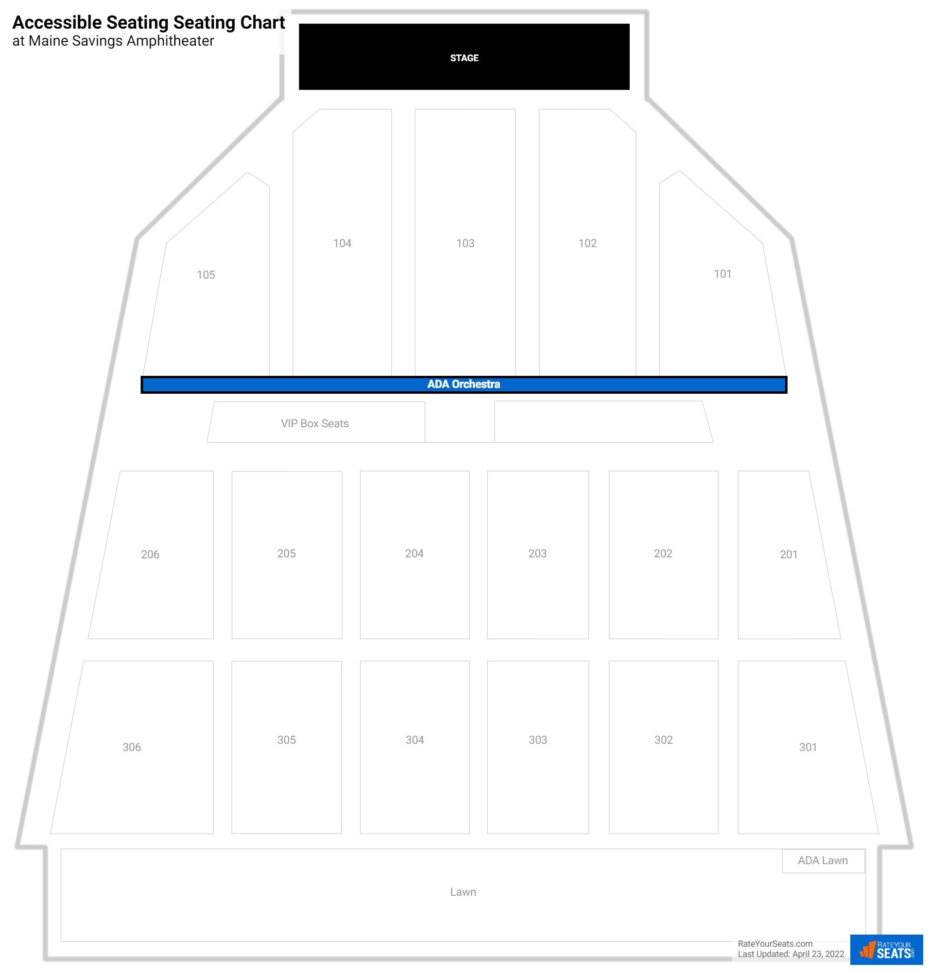click to enlarge Concert Accessible Seating Seating Chart at Maine Savings Amphitheater