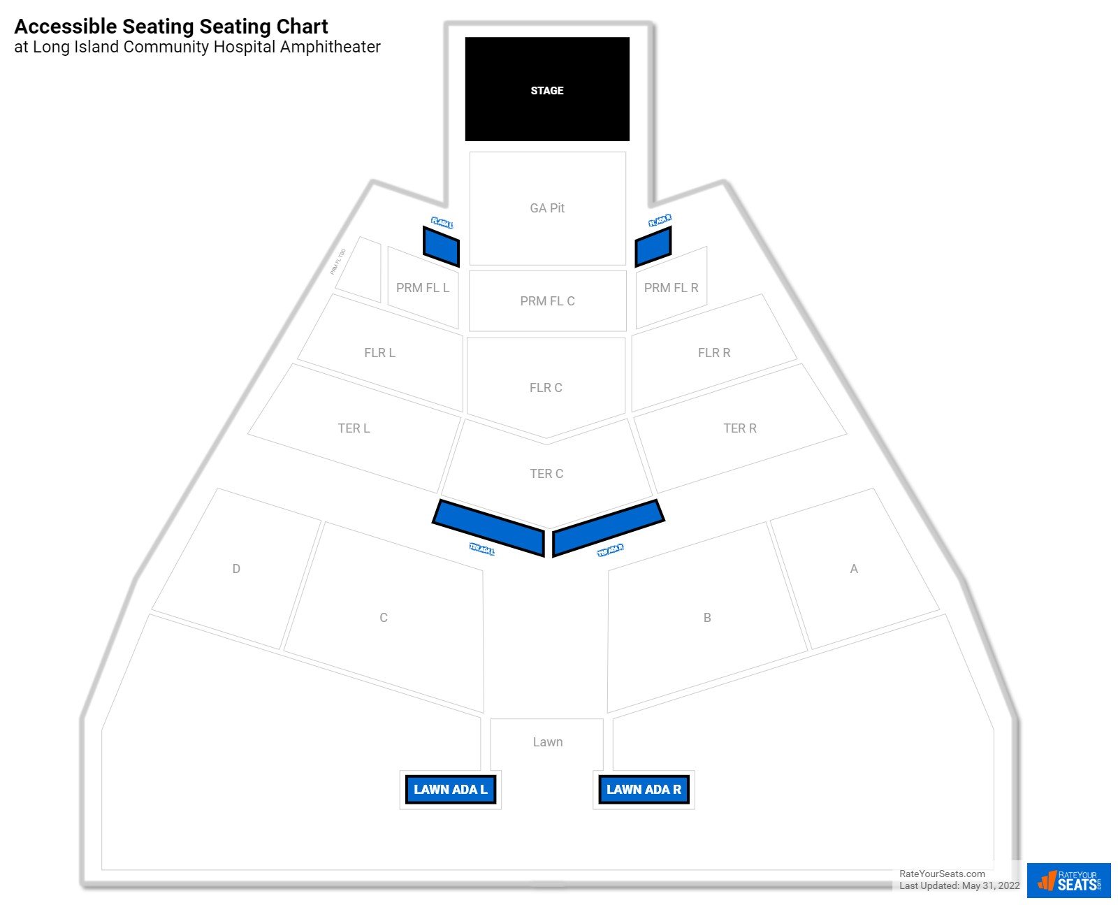 Concert Accessible Seating Seating Chart at Amphitheater at Bald Hill