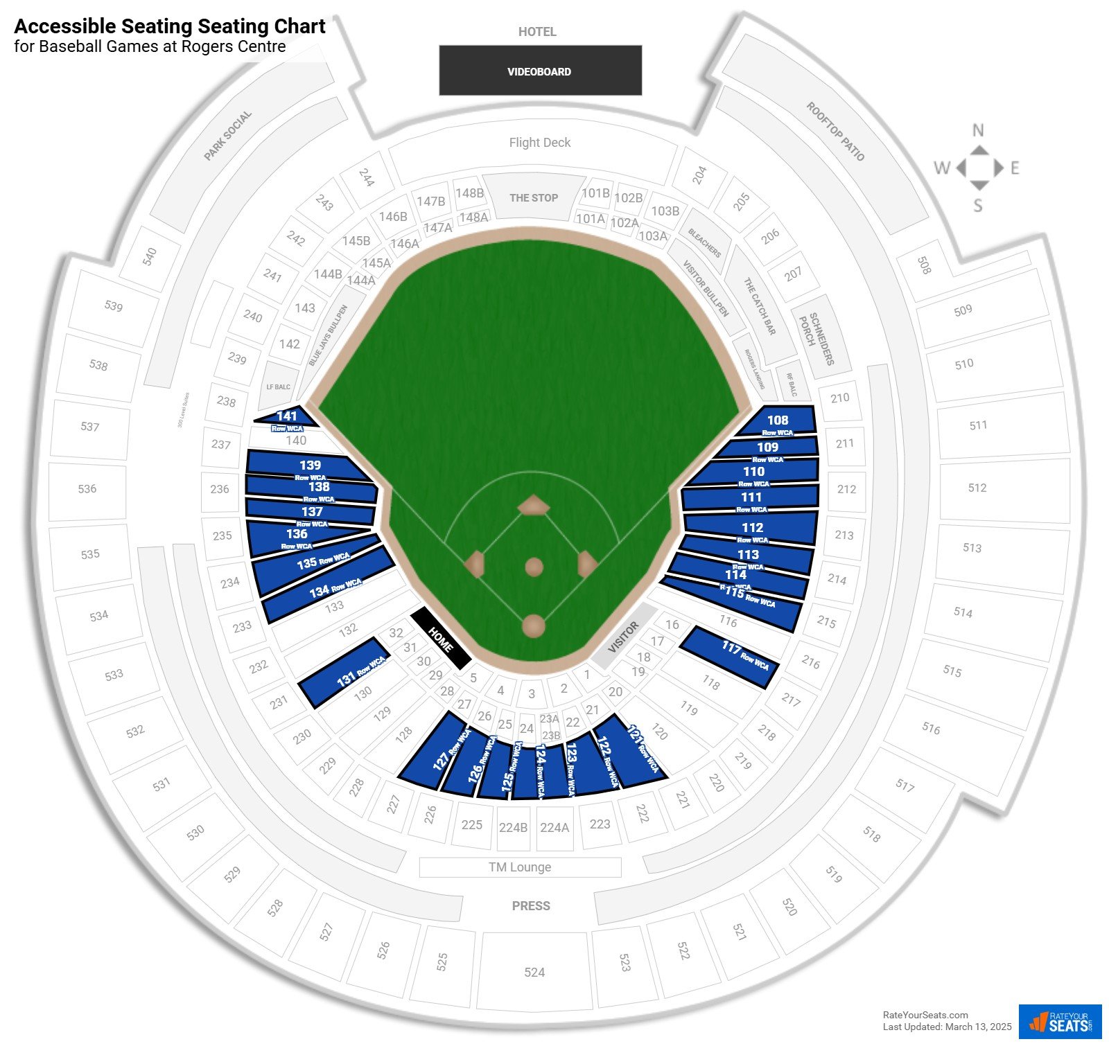 Accessible Seating At Rogers Centre Rateyourseats Com