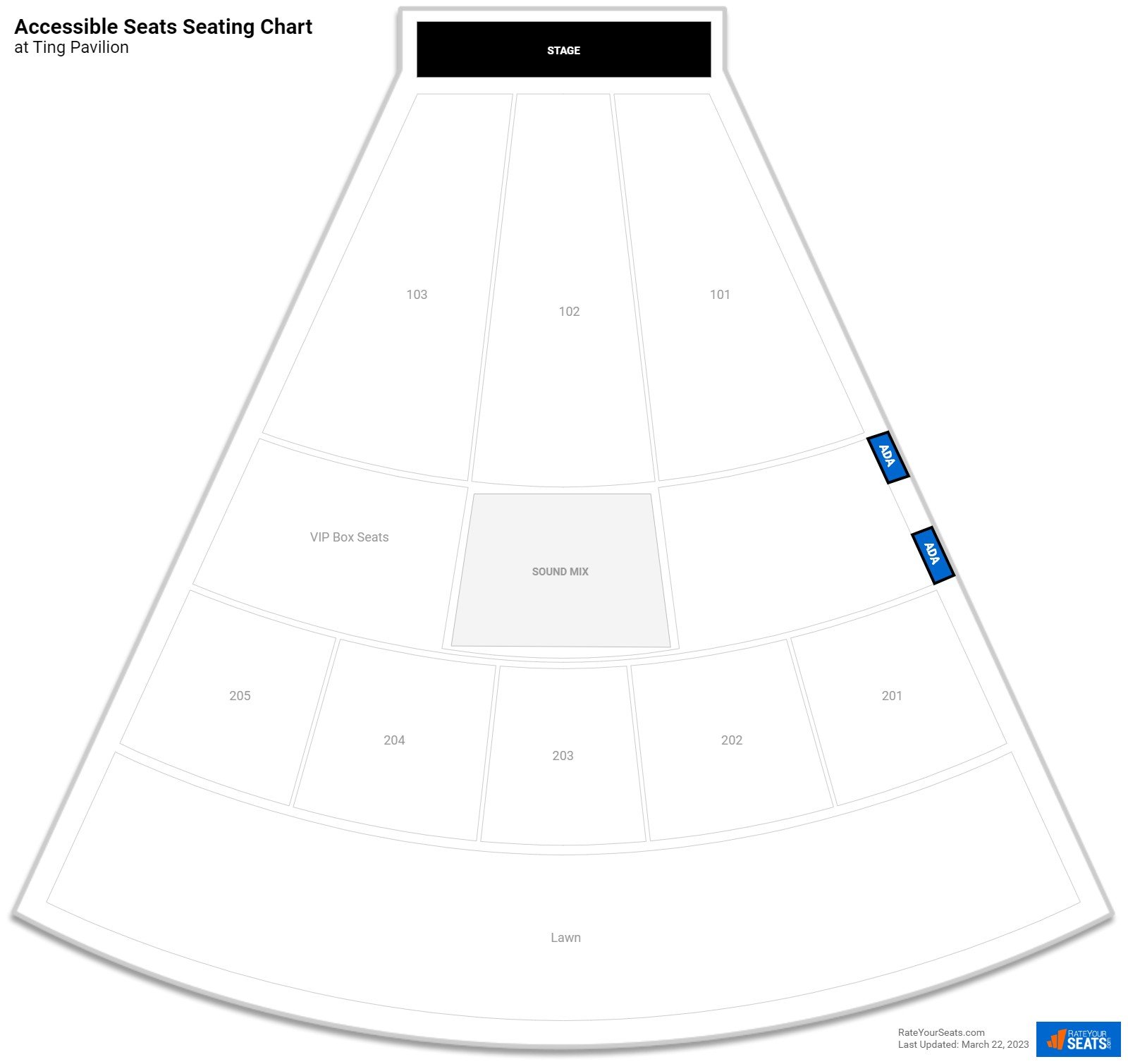 click to enlarge Concert Accessible Seats Seating Chart at Ting Pavilion