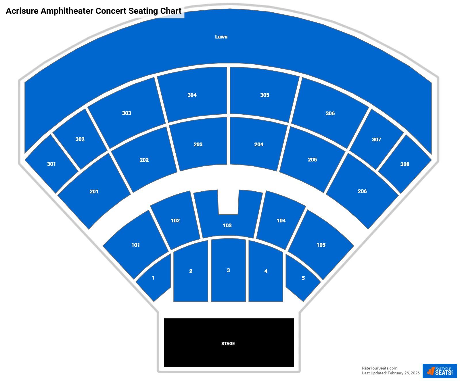 Acrisure Amphitheater Concert Seating Chart