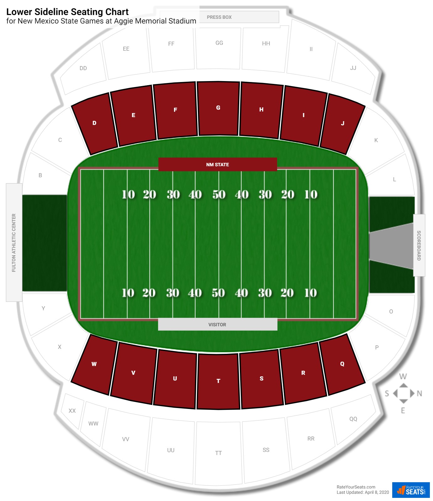 Aggie Memorial Stadium Upper Sideline - Football Seating ...