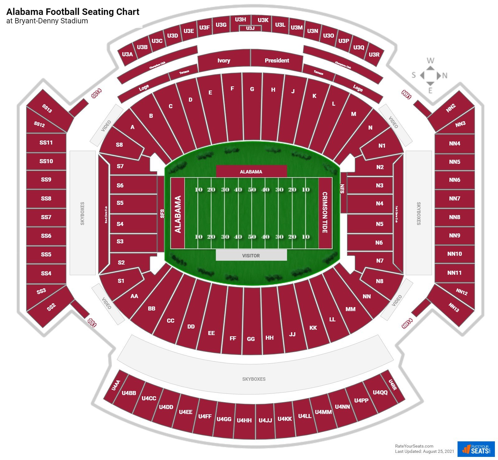 Bryant Denny Stadium Seating Chart Rateyourseats Com