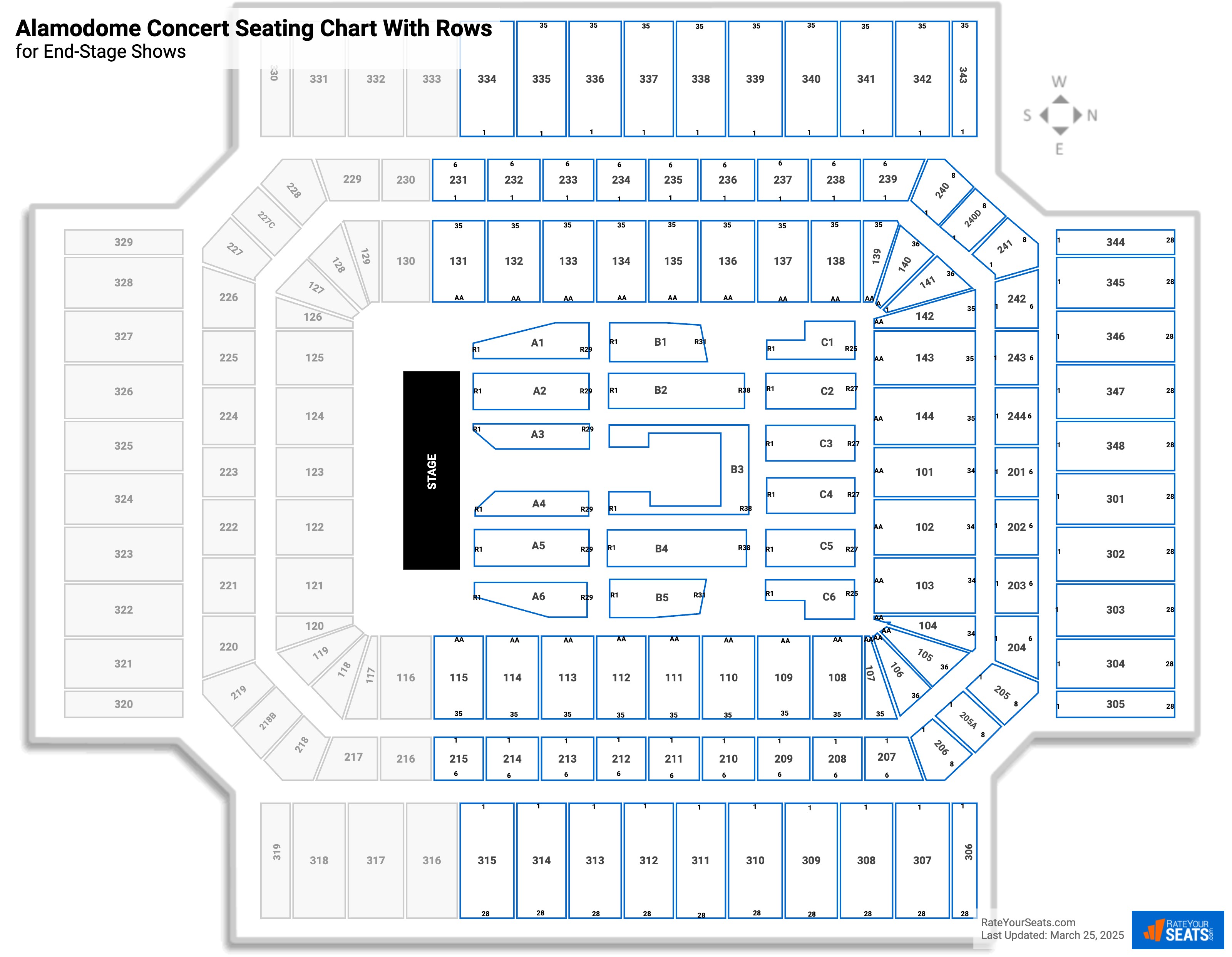 Alamodome seating chart with rows concert