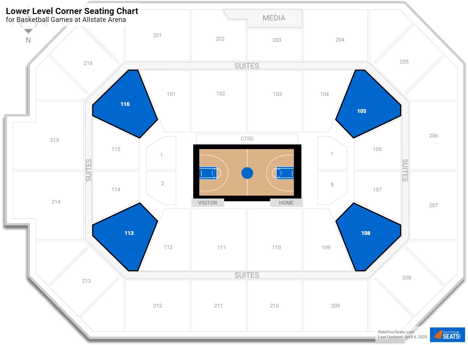 Allstate Arena Seating Chart With Seat Numbers